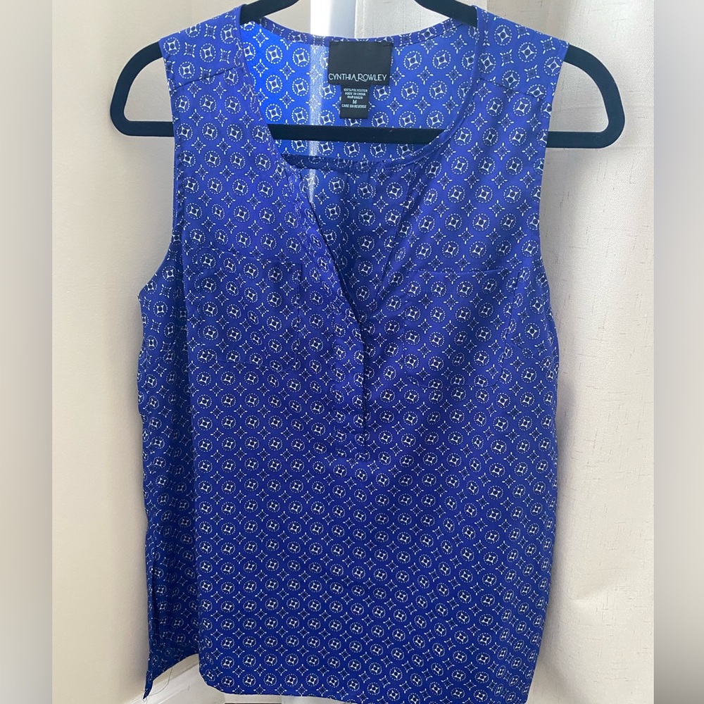 Cynthia Rowley Royal Blue sleeveless blouse